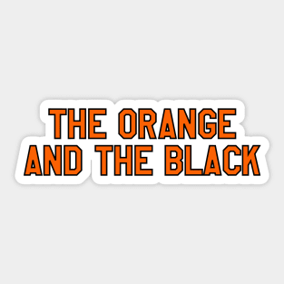 the orange and the black Sticker